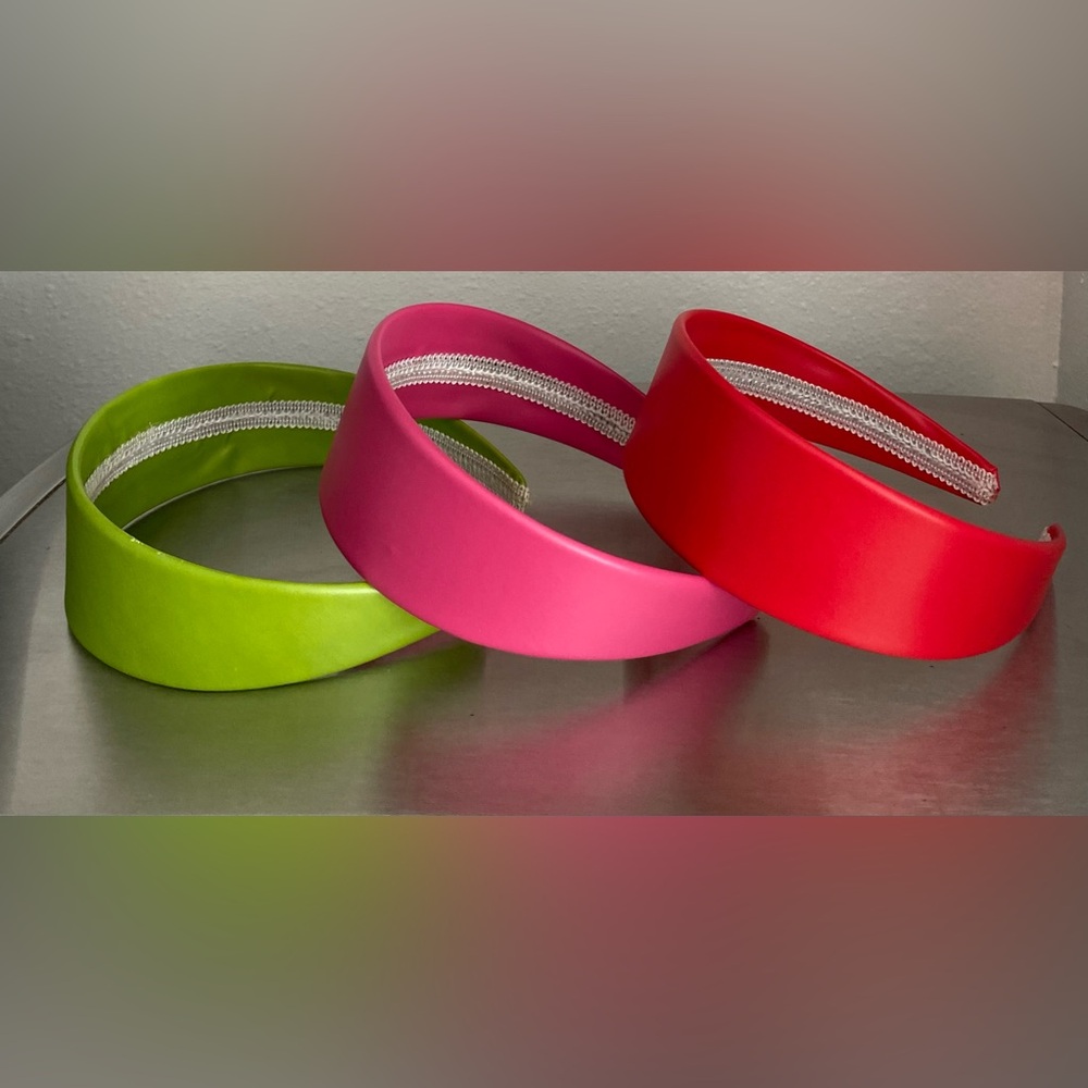 Vibrant Headband Set - Green, Pink, Red